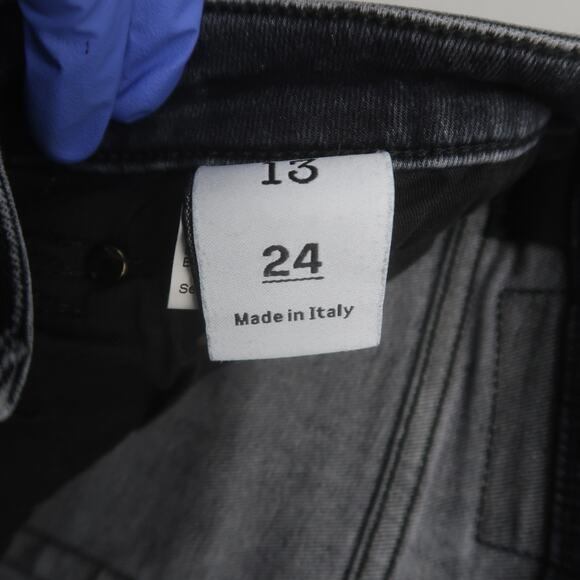 R13 Boy Straight Jeans in Strummer Black Size 24 - Picture 6 of 12